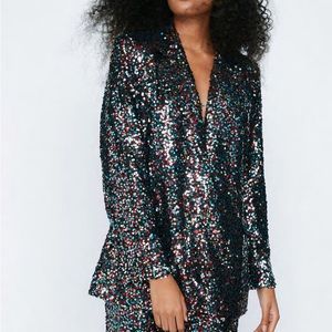 NASTYGAL Premium Multi Sequin Blazer